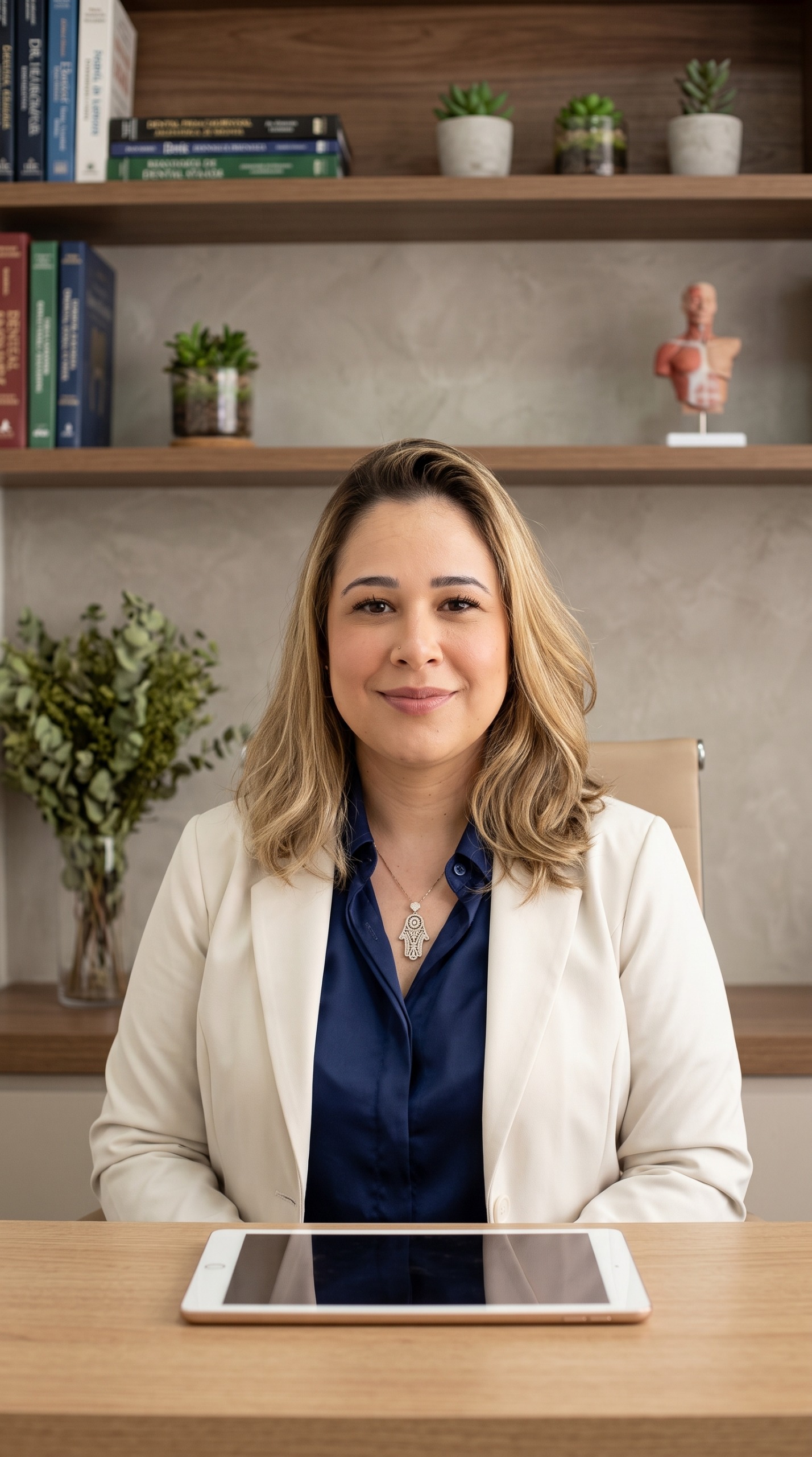 Dra. Louise Rodrigues em seu consultório no Ateliê PeriOdonto